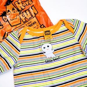 Halloween Theme Striped One Piece Romper Size 0-3M Unisex Embellished with ghost